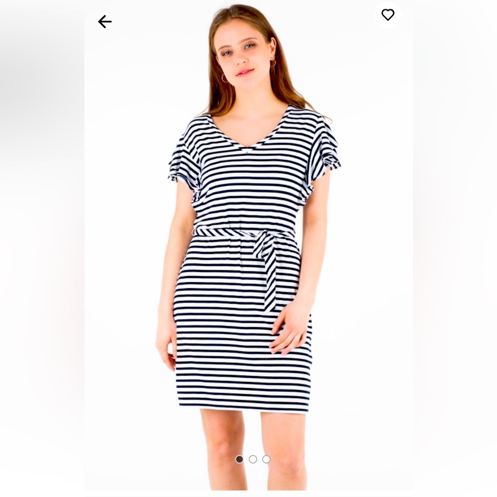 Brooks Brothers Women’s Dark Navy and White Stripped Dress Size Medium